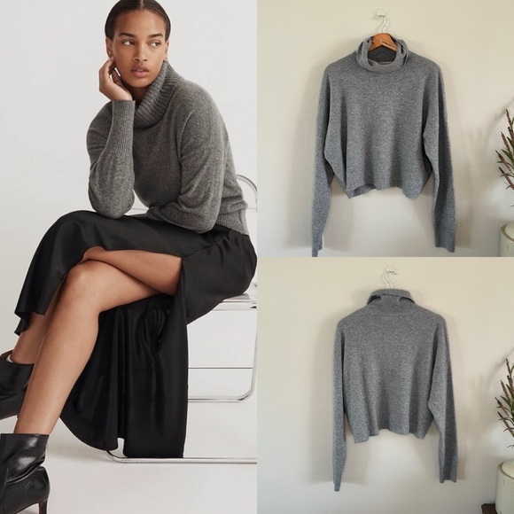 Madewell | Cashmere Grey Turtleneck Sweater, Like New, size Large - Picture 1 of 11